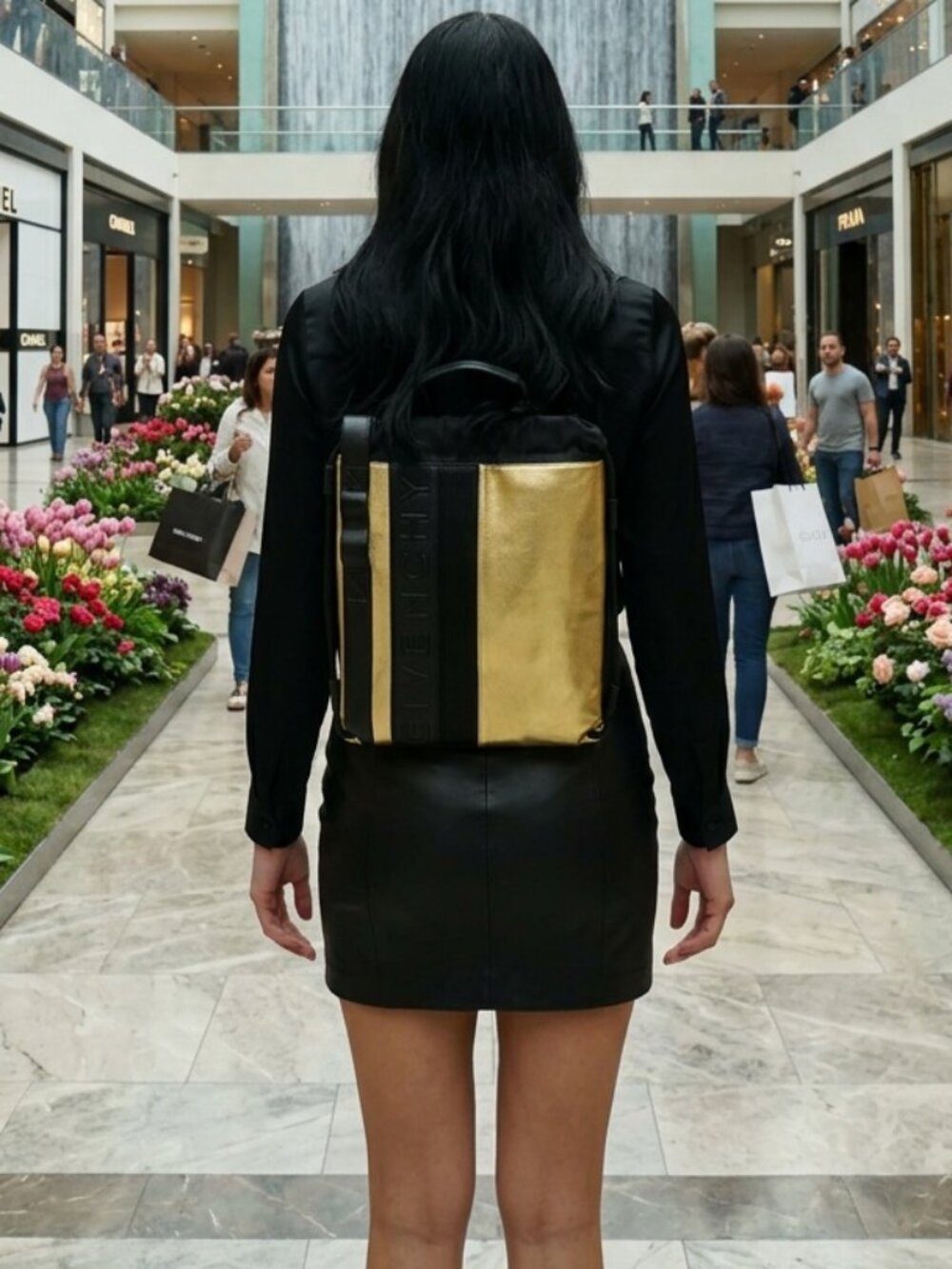 Givenchy Gold Black Travel Bag Backpack Luxury Designer Carry On Bag